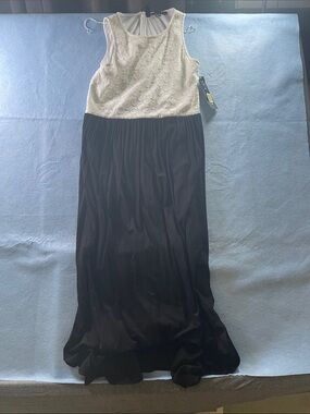 Tiana B. White Lace Bodice Dress with Black Label